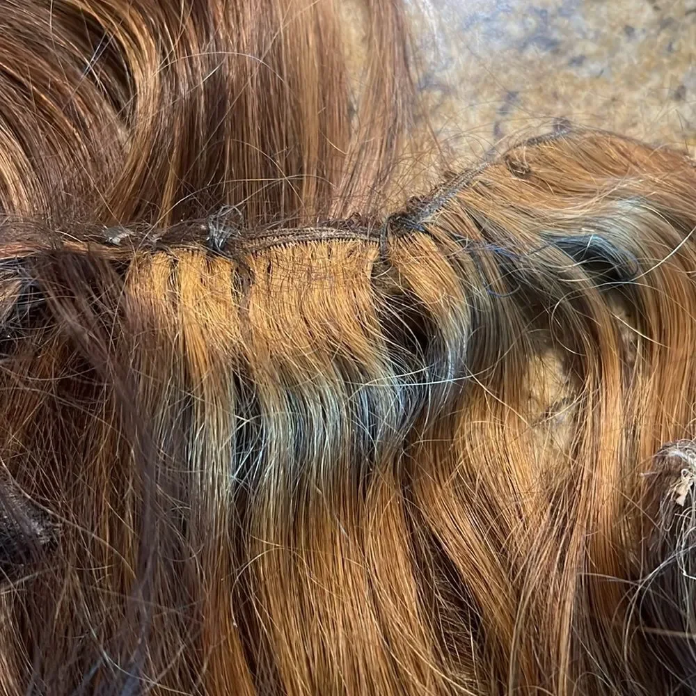 3 Rows Hand Tied Weft Hair - (2) 18” length & (1) 16” length